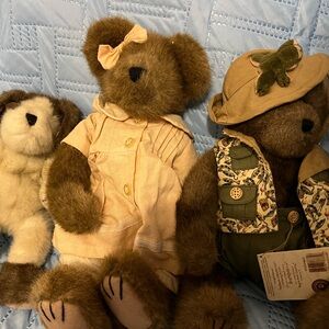 Boyds Bears Brown and Cream Stuffed Animal Trio